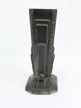 View of Unbranded | Accents | French Iron Art Deco Geometric Lines Urn Vase ...